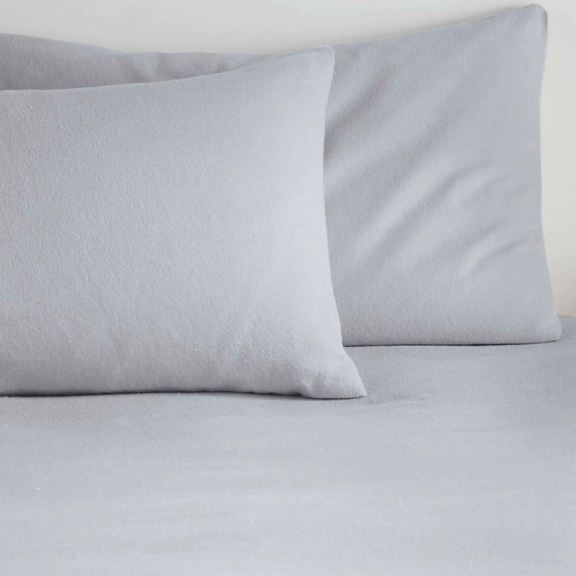 100% Brushed Cotton 28cm Fitted Bed Sheet by Fusion in Silver