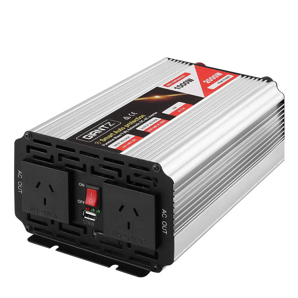 1000W Pure Sine Wave Inverter Dual 240V, USB - Giantz