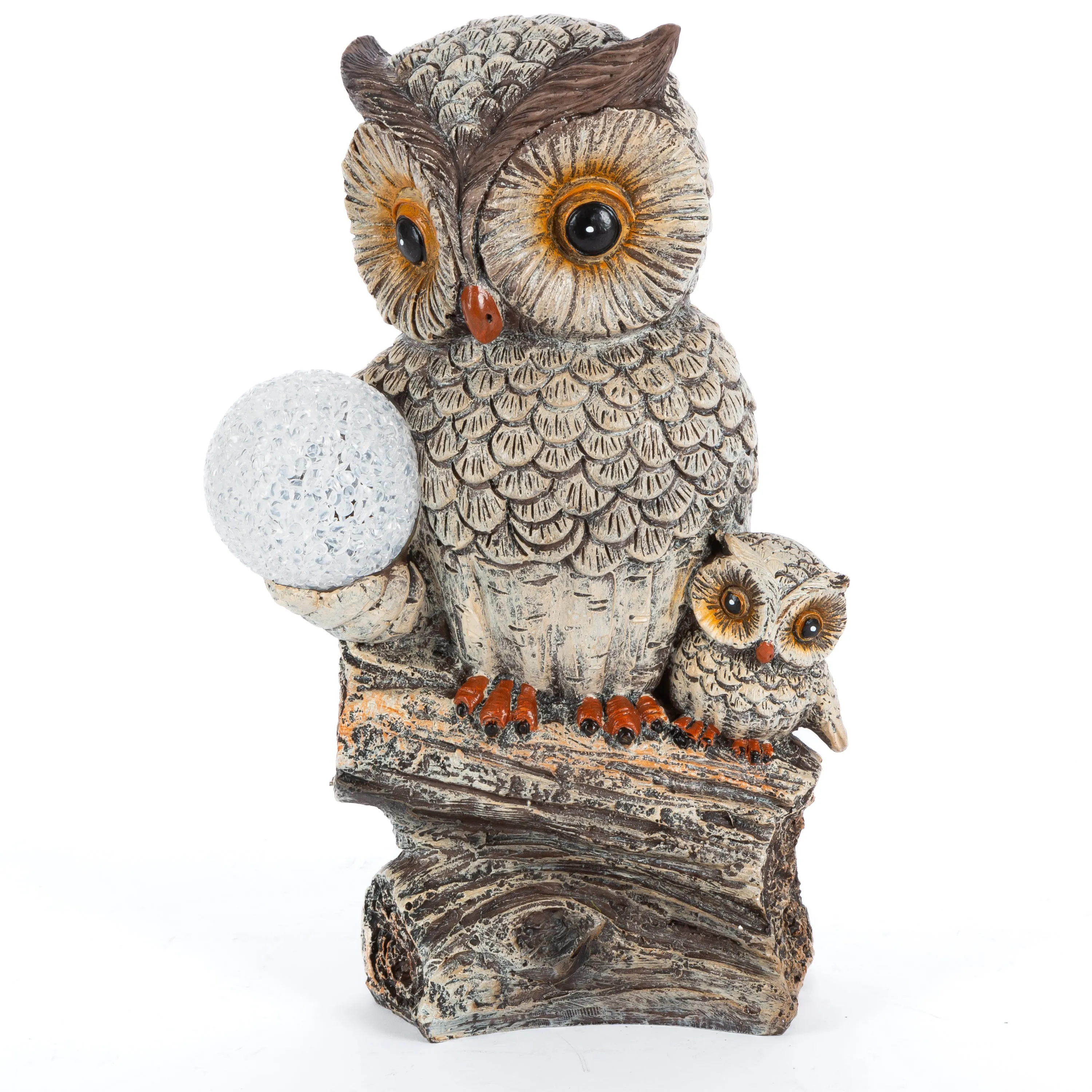 11.5 in. Solar Powered Resin Owl Statue