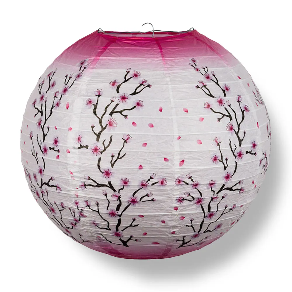 12 PACK | 14" Pink Cherry Blossom Tree Japanese Paper Lantern