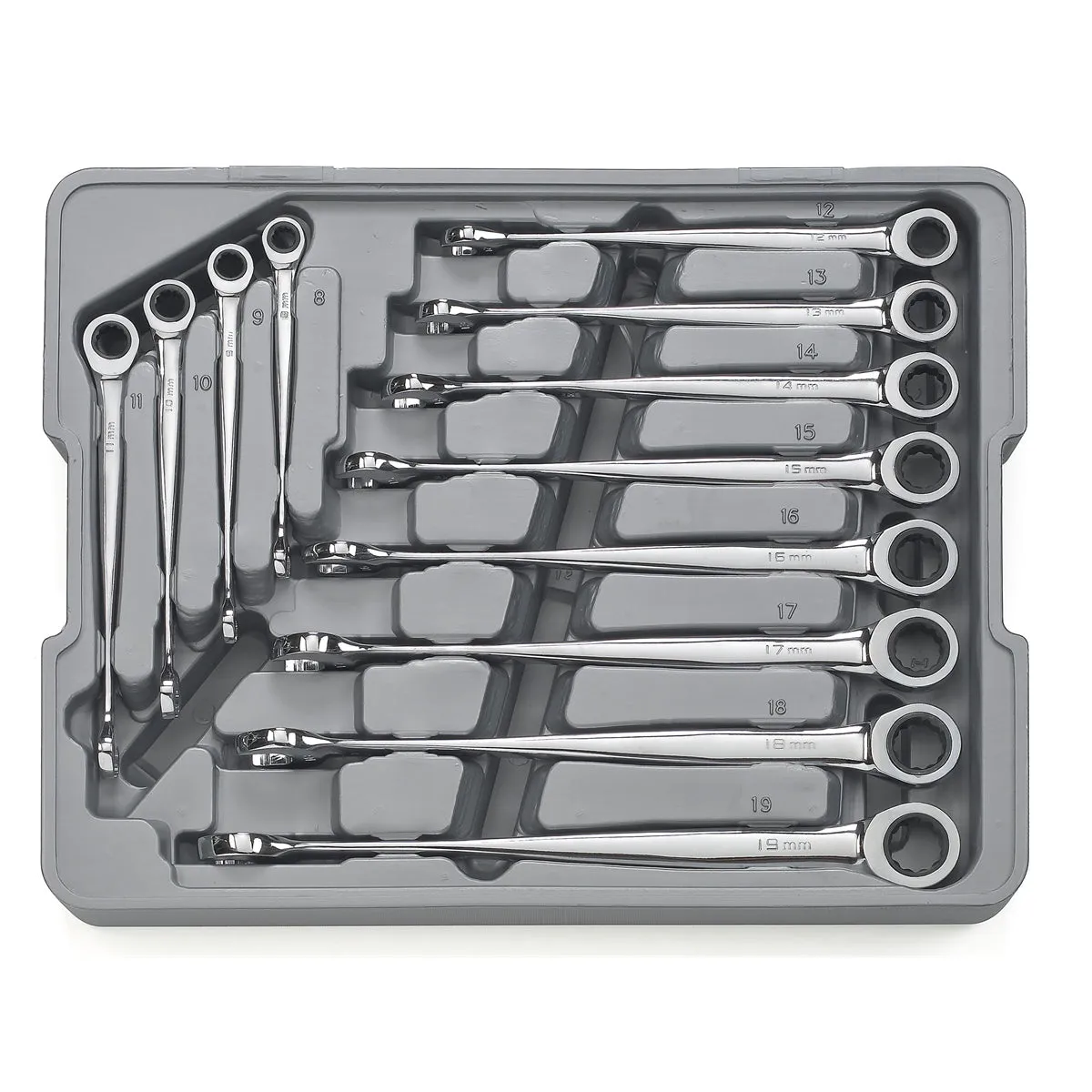 12 Piece Metric X-Beam Ratcheting Combination Wrench Set