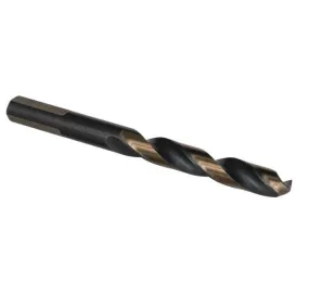 1/8" Black & Gold Split Point Mechanic Length Drill Bit - 3-Flat Shank - 12 Pack