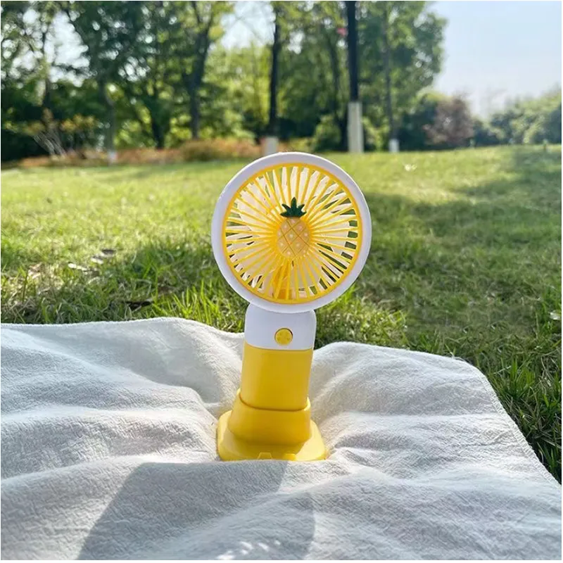 2-In-1 Mini Electric Handheld Desktop Fan Ai-18 Yellow