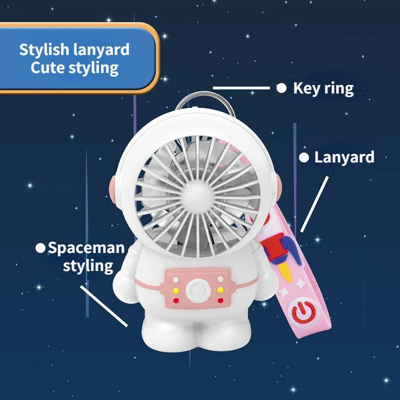 2022 New Astronaut Mini USB Charging Small Fan Astronaut Portable Handheld Fan Travel Fan Panda Fan