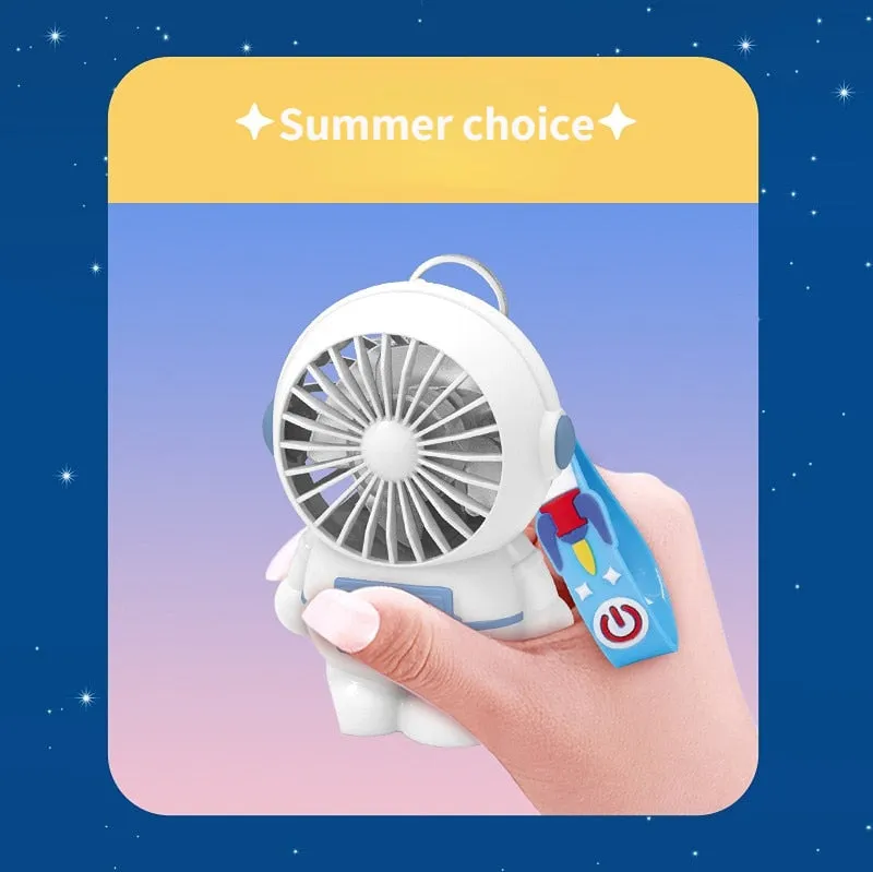 2022 New Astronaut Mini USB Charging Small Fan Astronaut Portable Handheld Fan Travel Fan Panda Fan