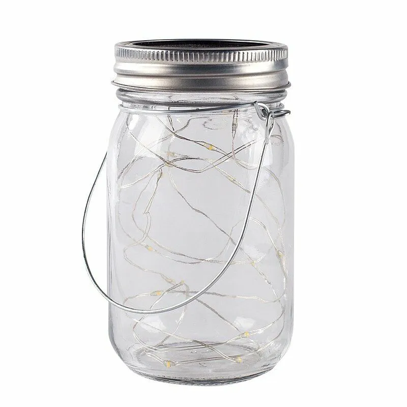 2X Solar Mason Jar Lid Insert Fairy String Light 20 LED Jar Include Garden Decor