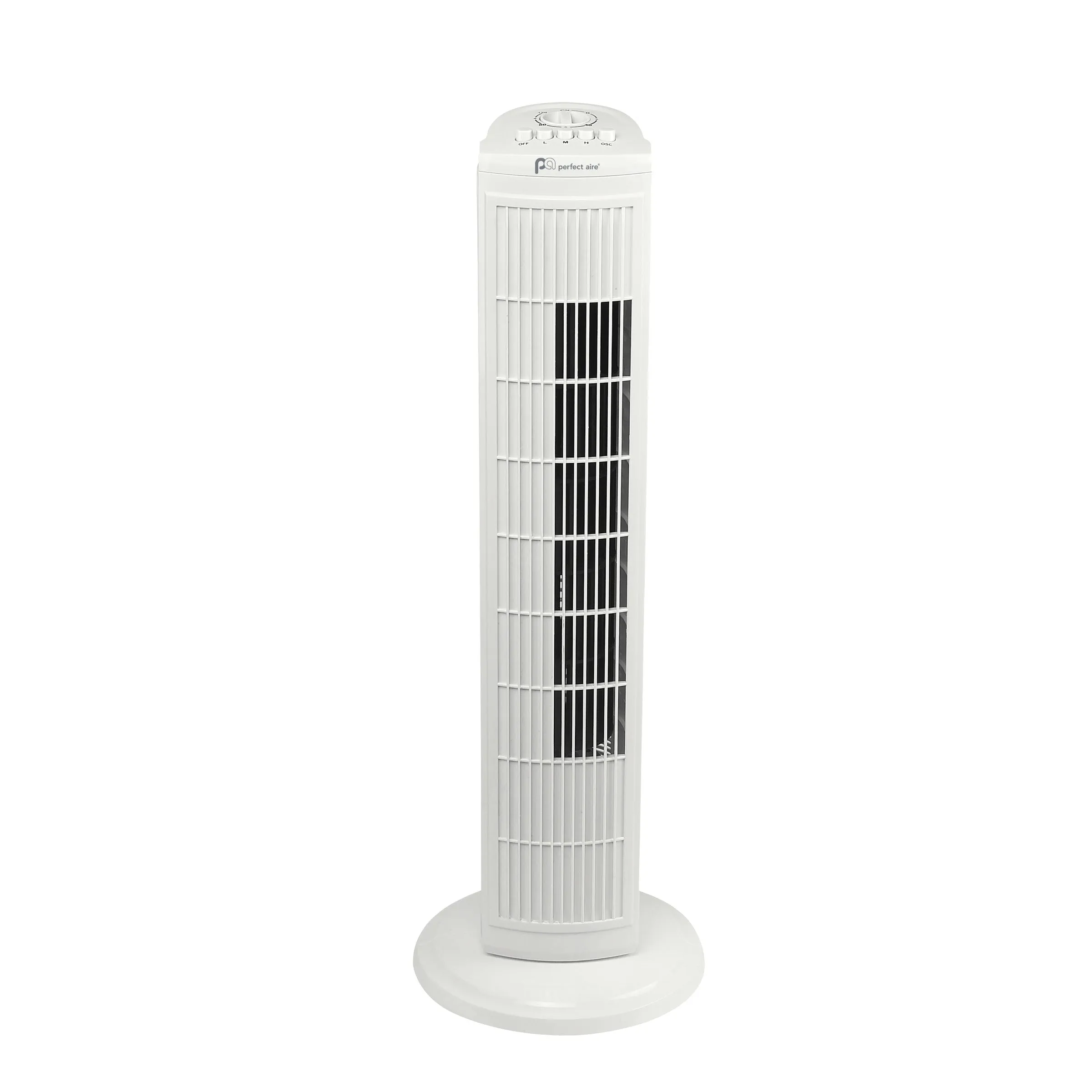 30" Tower Fan with Efficient Wide-Angle Oscillation, Timer, and Easy Push Button Controls