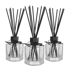 3Pcs 120ml/4oz Empty Refillable Glass Aromatherapy Diffuser Bottles with Leather Cord