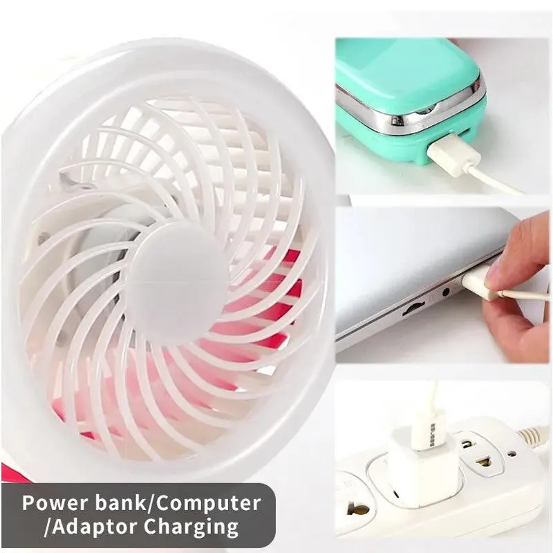 4-Inches Rechargeable Mini LED Clip Desk Fan With 3-Speed FS-809