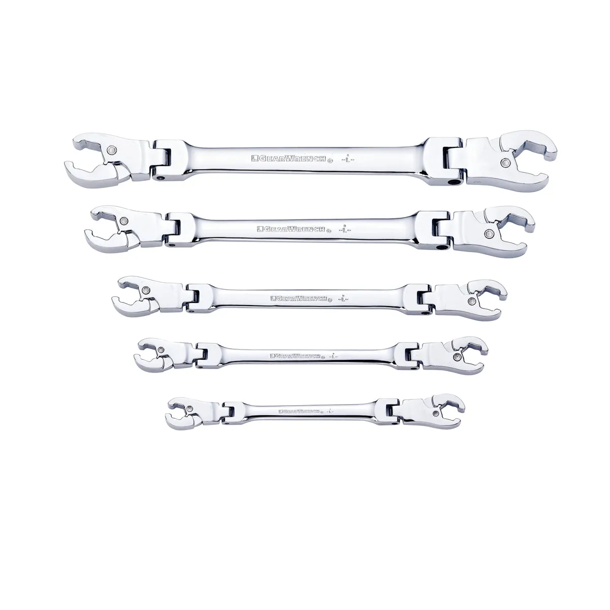 5 Piece Ratcheting Flex Flare Nut Wrench Set - SAE KDT89100