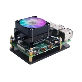 52Pi Low-Profile ICE Tower Cooling Fan for Raspberry Pi 4/3B /3B (Black)