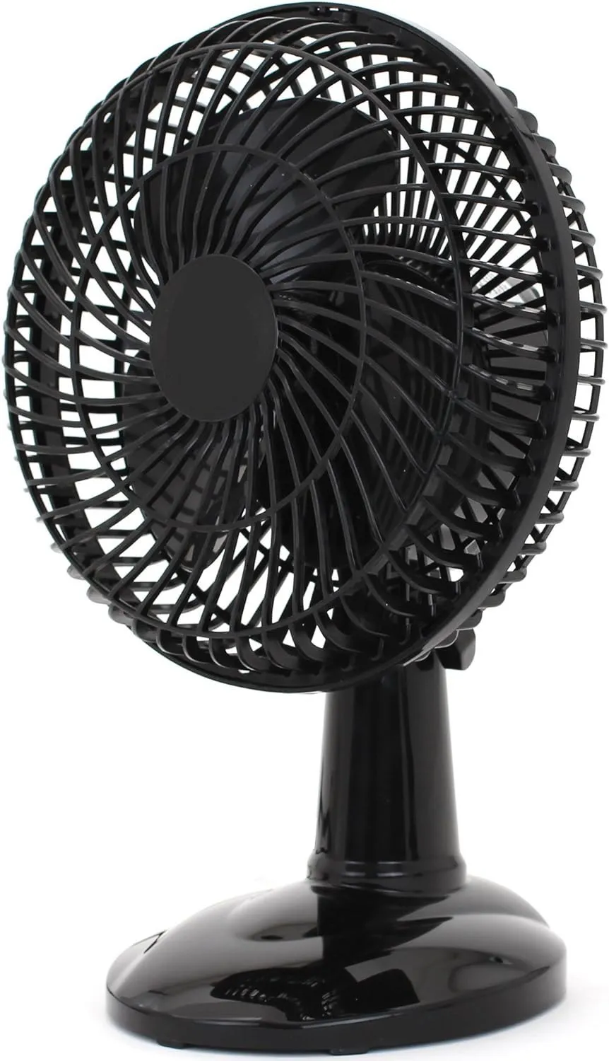 6-inch Convertible Desk Fan Clip On Base or Tabletop - Black