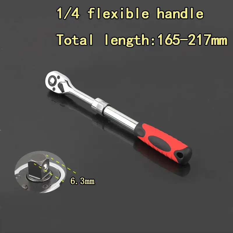 72teeth 1/4" 3/8" 1/2" adjustable extension ratchet handle wrench long rotating telescopic socket ratchet wrench spanner