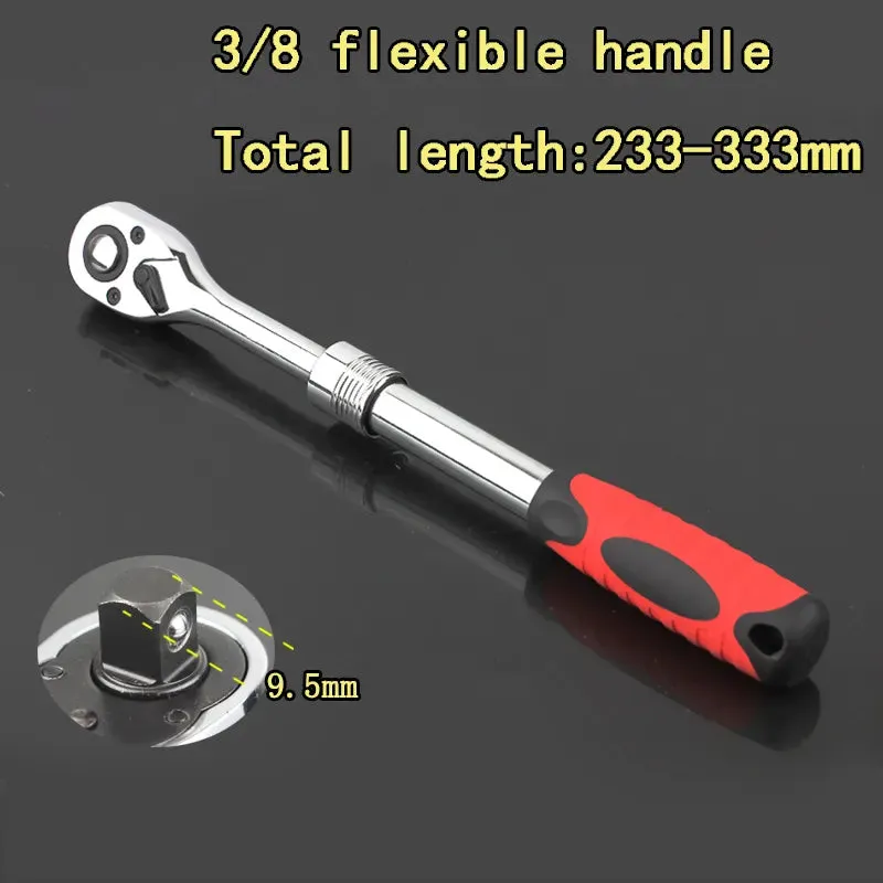 72teeth 1/4" 3/8" 1/2" adjustable extension ratchet handle wrench long rotating telescopic socket ratchet wrench spanner