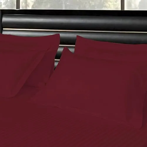 AASHIYANA SAJONA Bedsheets for Double Bed - 1 Bedsheet with 2 Pillow Covers, Luxury Bedding Set, Gift for Couples for Romantic Dates, Wedding, Champagne (Maroon)