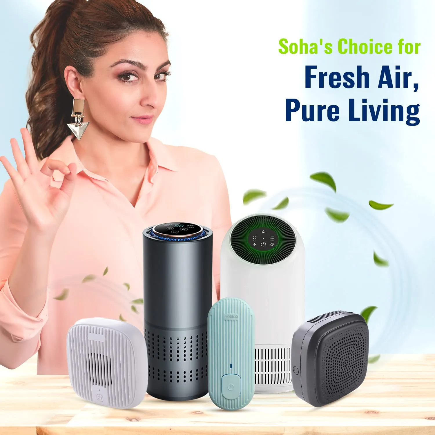 ABSORBIA Air Purifier with negative ions to remove dust and odour