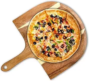 Acacia Wood Pizza Peel 157 Inch- Warp & Split Resistant Brown Pizza Paddle