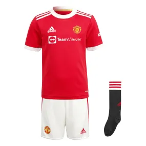 adidas Kids Manchester United 2021/22 Home Mini Kit Real Red/White