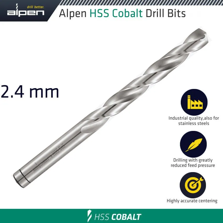 ALPEN HSS COBALT DIN 338 2.4MM BULK ALP6130024