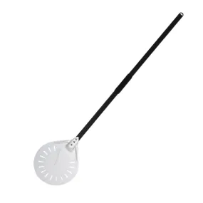 Anygleam Pizza Shovel 118cm Silver for Perforated Peel with Metal Handle Oven Turning Baking Accessory