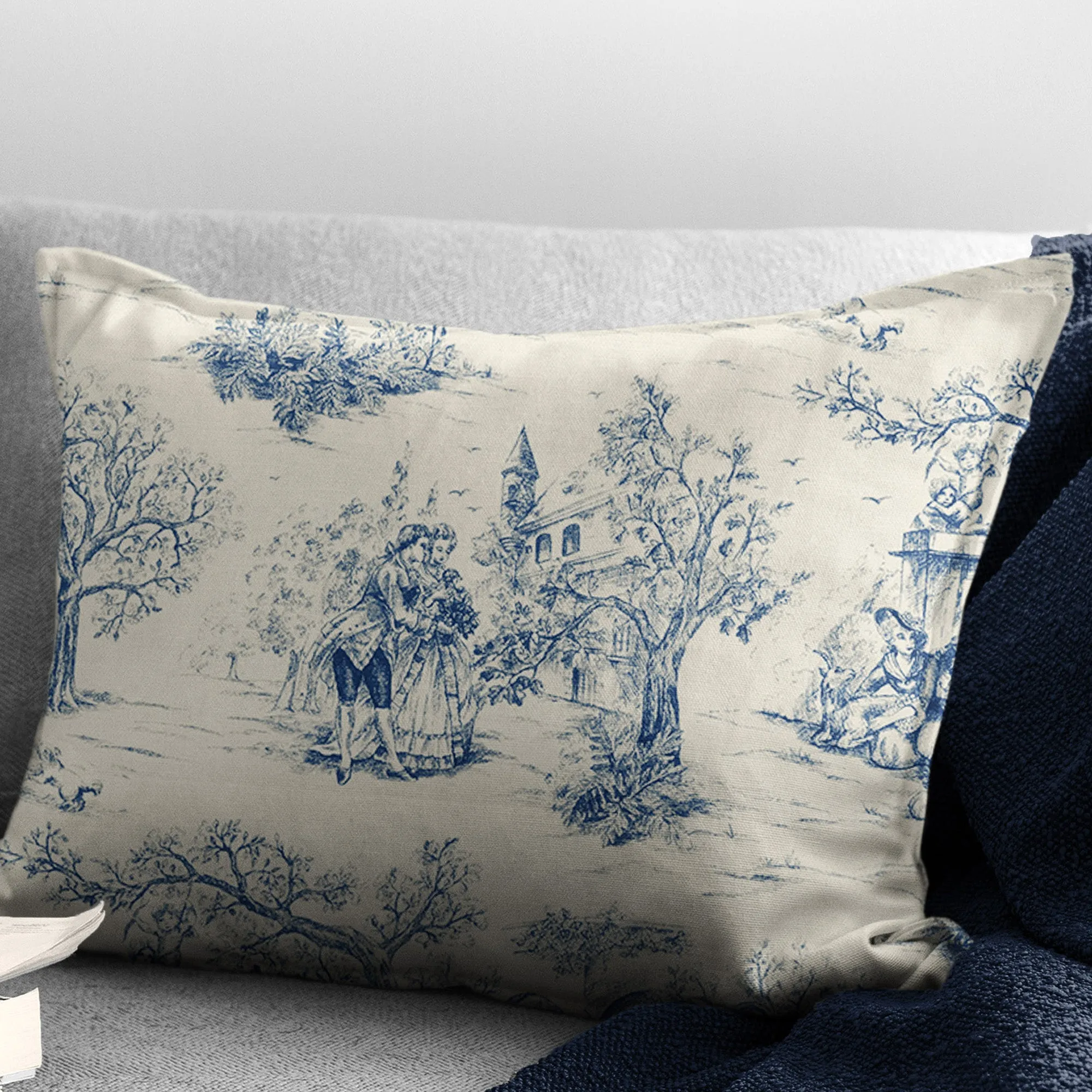 Archamps Toile Blue Bedding