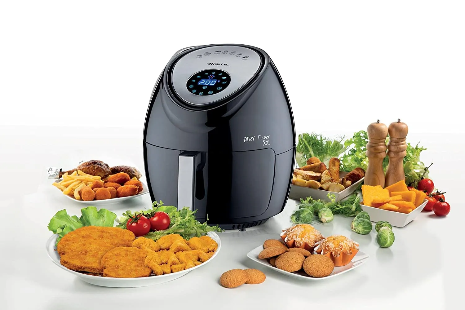 Ariete 4618 Airy Fryer XXL, Air Fryer, 5.5 Liters, Fries Without Oil 2.5 kg of Chips, 1800 Watt, Black [Energy Class A]