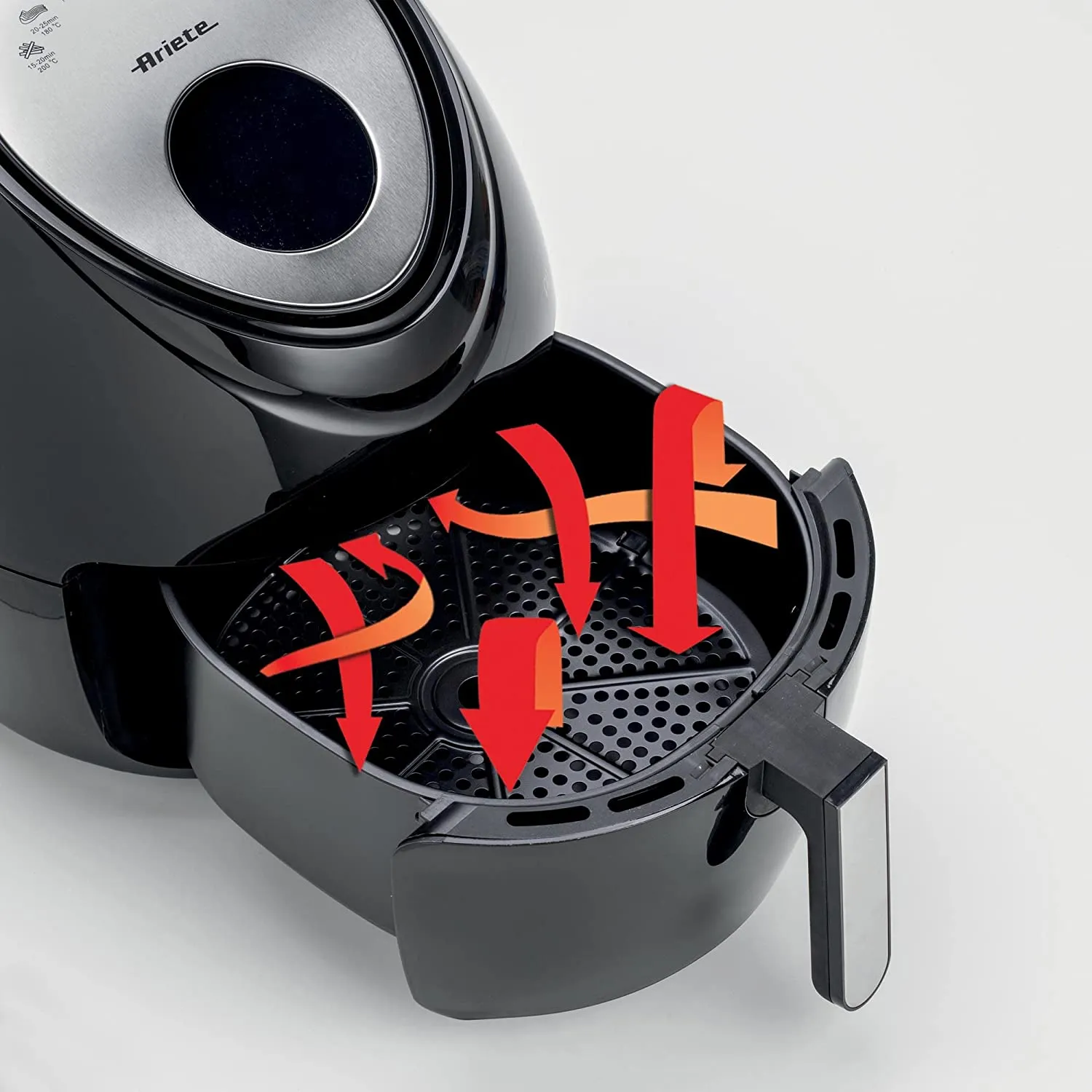 Ariete 4618 Airy Fryer XXL, Air Fryer, 5.5 Liters, Fries Without Oil 2.5 kg of Chips, 1800 Watt, Black [Energy Class A]