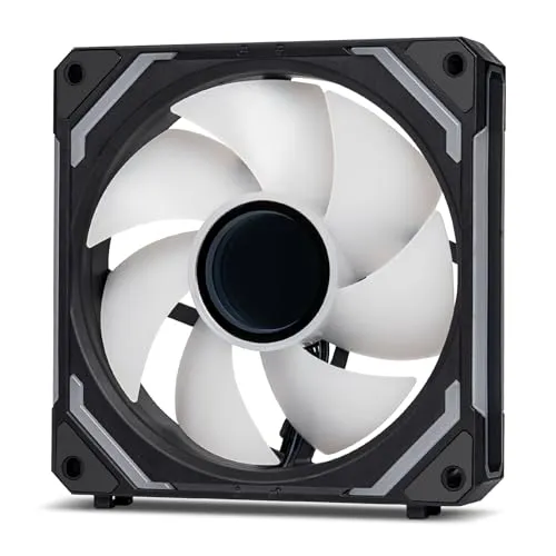 AsiaHorse COSMIQ 120mm PC RGB Fans Computer Case Fans, 5V 3-PIN Connector Daisy Chain PWM Cooling Fans with Controller for Cases CPU Liquid Coolers (Black COSMIQ Forward Fan, Black-1Pack)