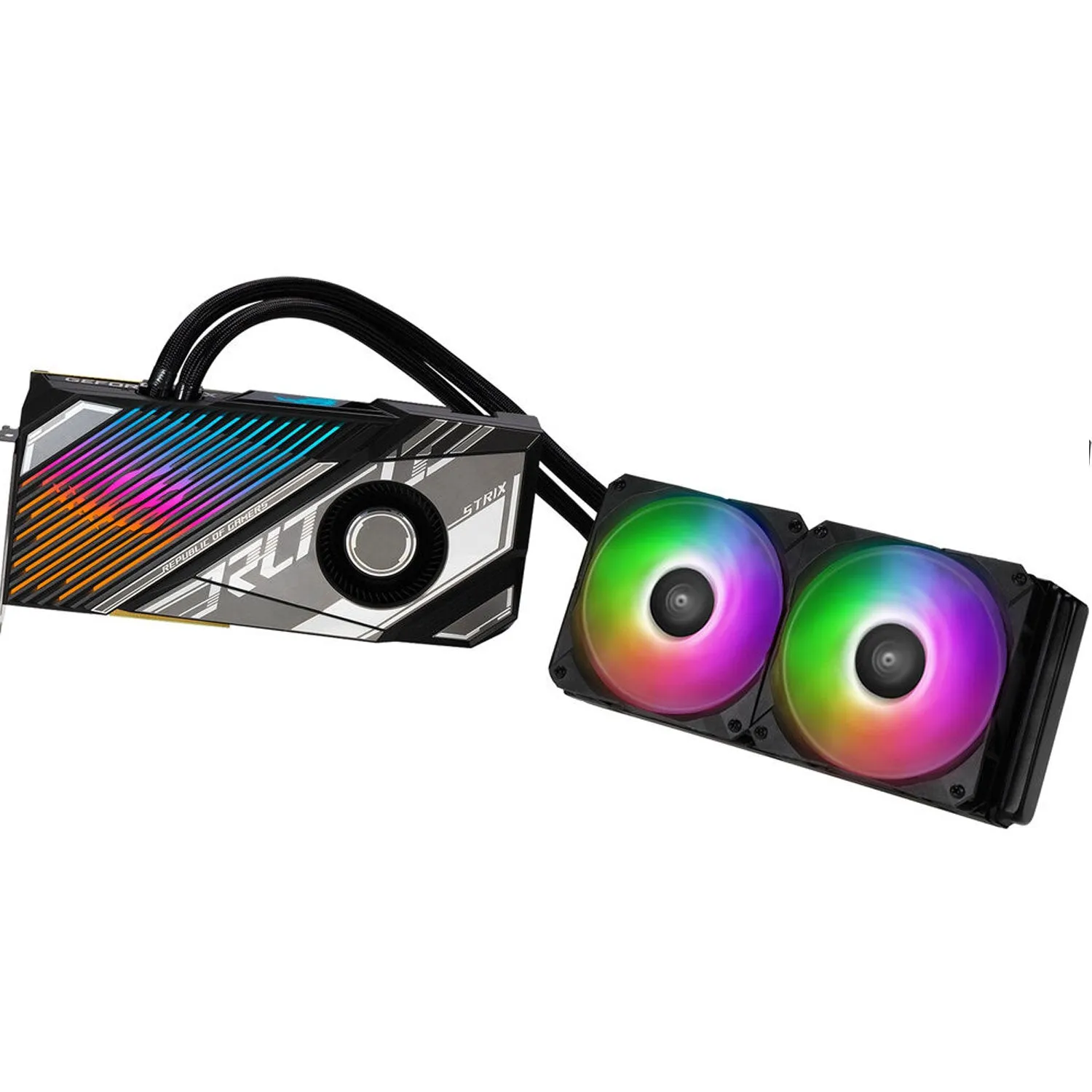 ASUS ROG Strix LC NVIDIA GeForce RTX 4090 OC Edition Gaming Graphics Card (PCIe 4.0, 24 GB GDDR6X, HDMI 2.1, DisplayPort 1.4a, 240 mm radiator, 560mm tubing) ROG-STRIX-LC-RTX4090-O24G-GAMING