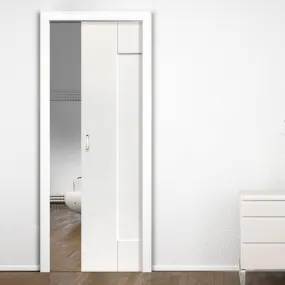 Axis Panelled Single Evokit Pocket Door - White Primed