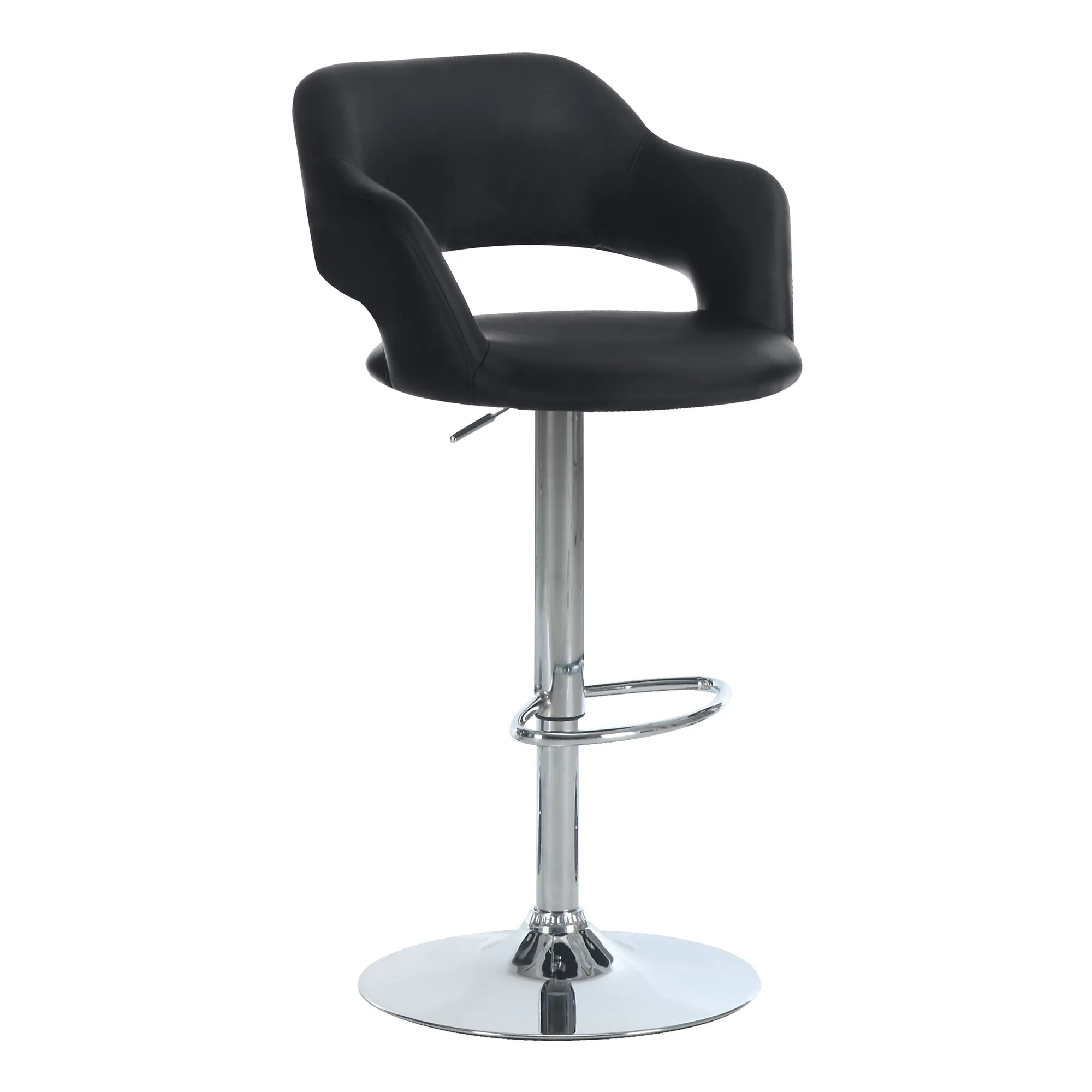 Barstool - Black / Chrome Metal Hydraulic Lift