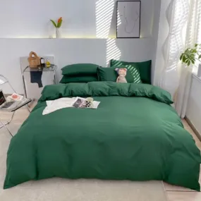 Basic Premium Single, Set of 4 Pieces, Duvet Cover Set, Green color.