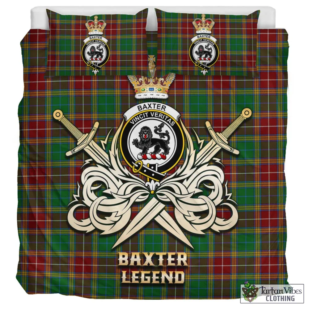 Baxter Tartan Bedding Set with Clan Crest and the Golden Sword of Courageous Legacy