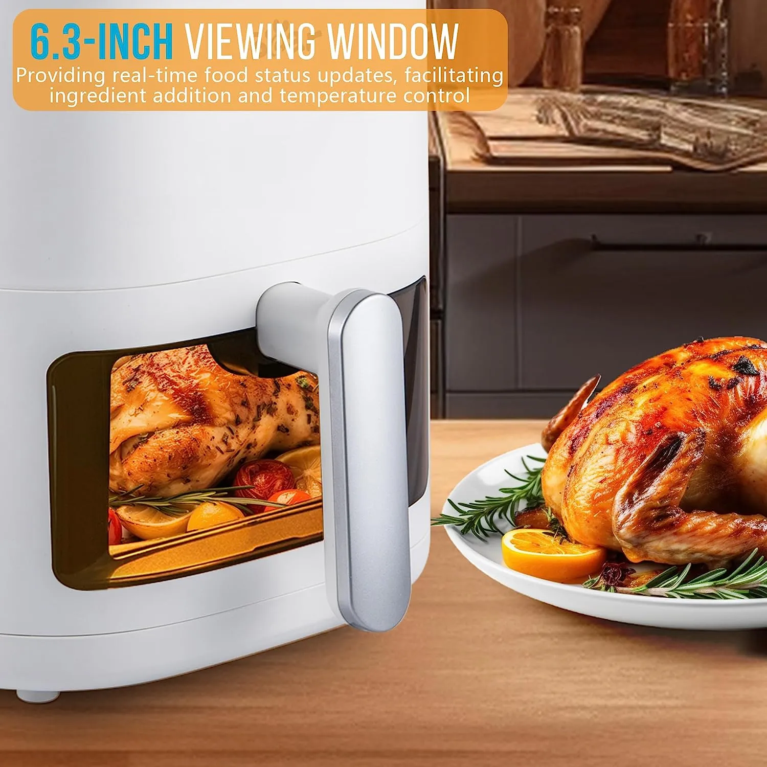 Bear Air Fryer QZG-F15E3, 5.3Qt with Easy-View window