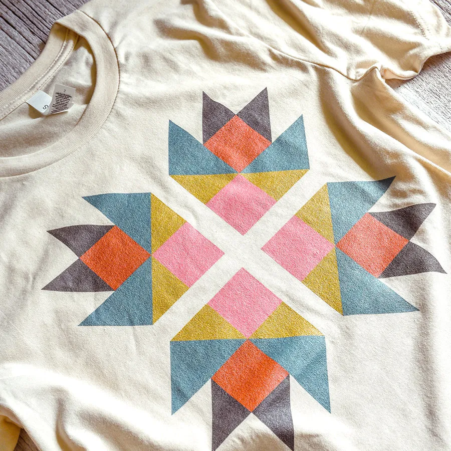 Bear Paw Quilt Block Tee / T shirt