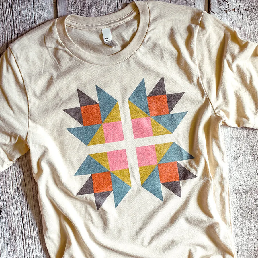 Bear Paw Quilt Block Tee / T shirt