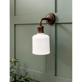 Beaulieu Ceramic Fluted Cylinder Wall Light | Antique Bronze