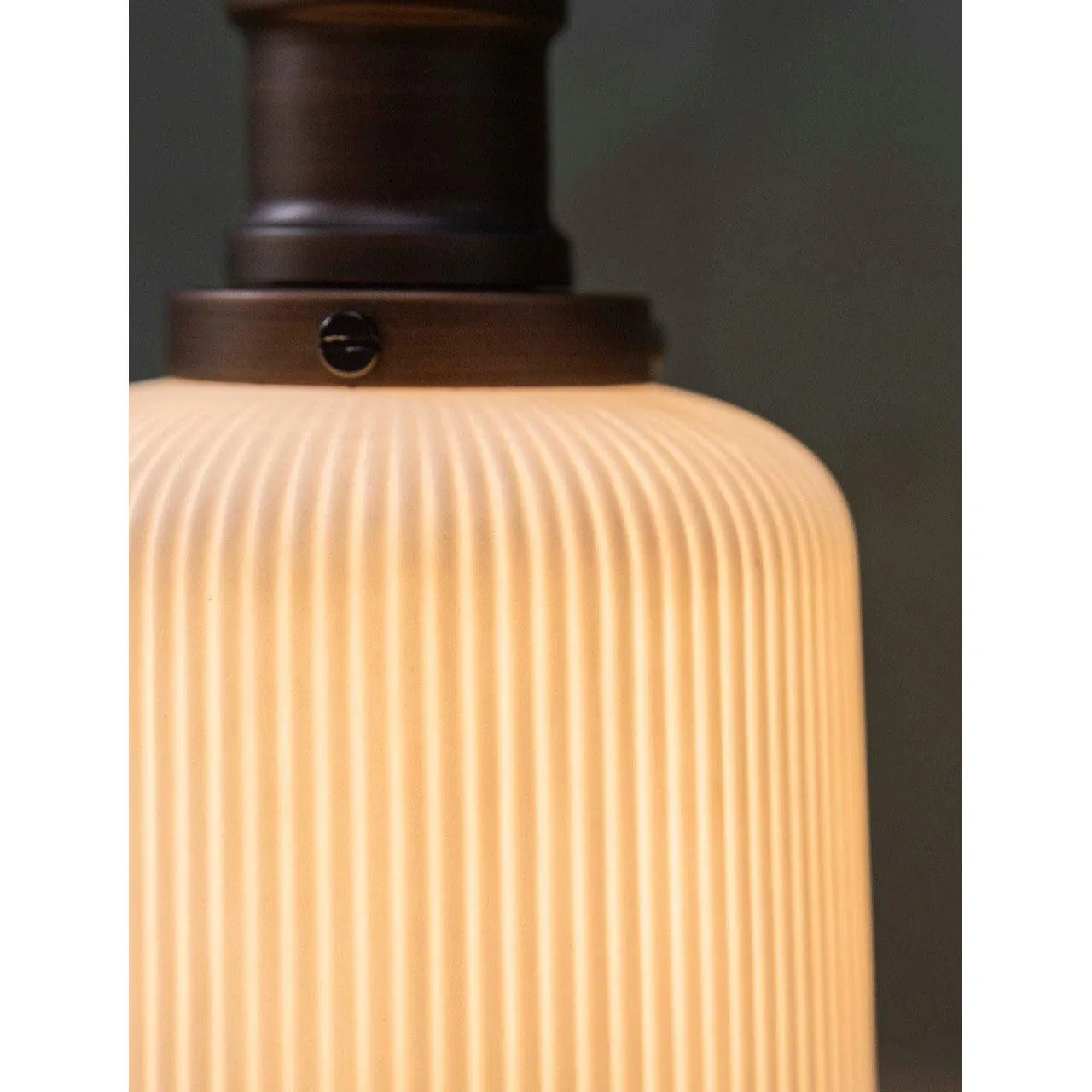 Beaulieu Ceramic Fluted Cylinder Wall Light | Antique Bronze