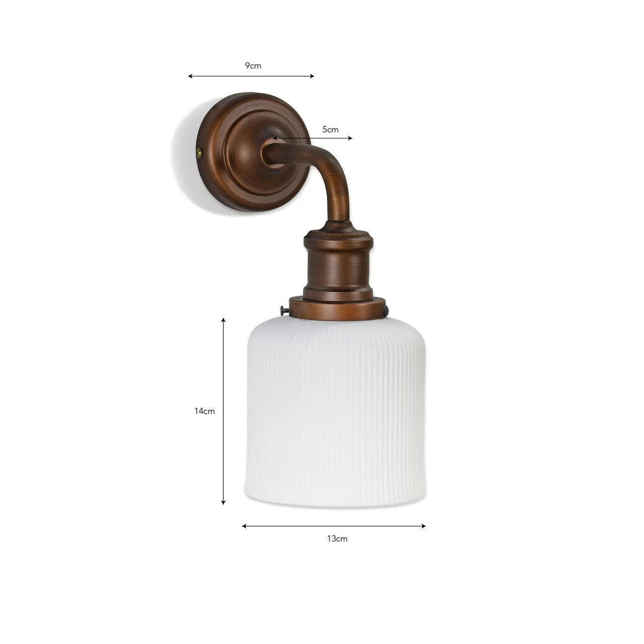 Beaulieu Ceramic Fluted Cylinder Wall Light | Antique Bronze