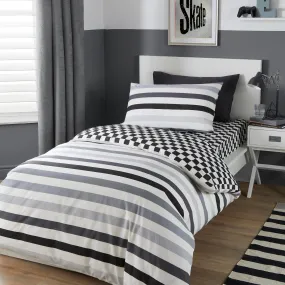 Beckett Stripe Duvet Cover Set by Bedlam in Monochrome