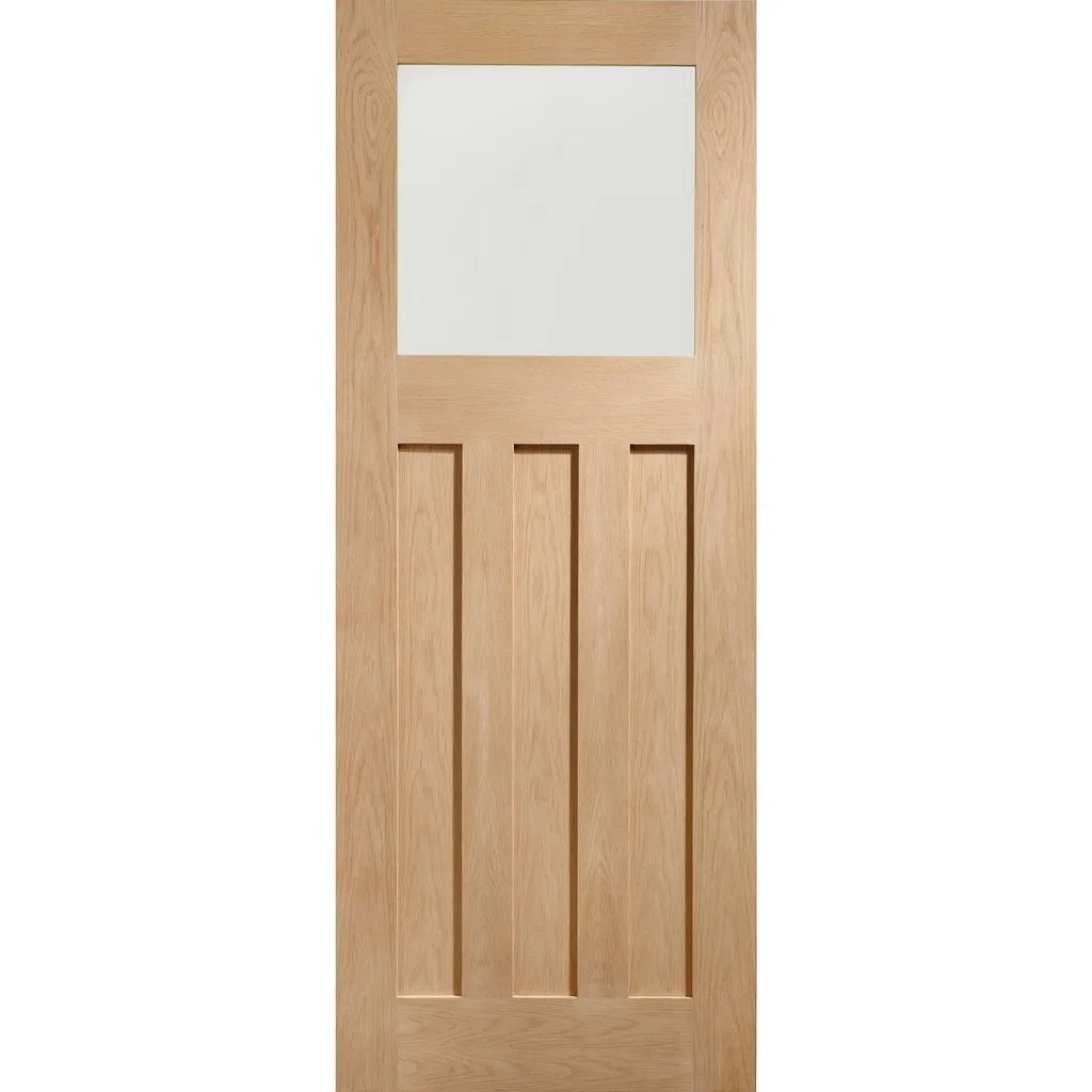 Bespoke DX 1930's Oak Glazed Double Pocket Door - Prefinished