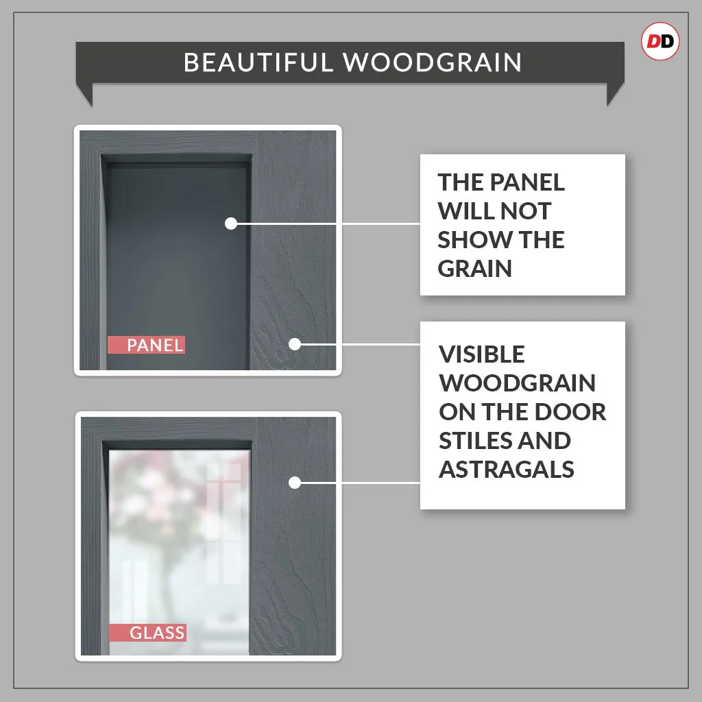 Bespoke Handmade Eco-Urban® Arran 5 Pane Double Absolute Evokit Pocket Door DD6432G Clear Glass(2 FROSTED PANES) - Colour Options