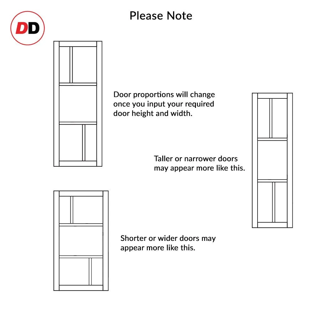 Bespoke Handmade Eco-Urban® Arran 5 Pane Double Absolute Evokit Pocket Door DD6432G Clear Glass(2 FROSTED PANES) - Colour Options