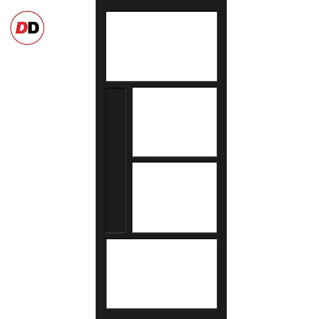 Bespoke Handmade Eco-Urban® Boston 4 Pane Double Absolute Evokit Pocket Door DD6311G - Clear Glass - Colour Options