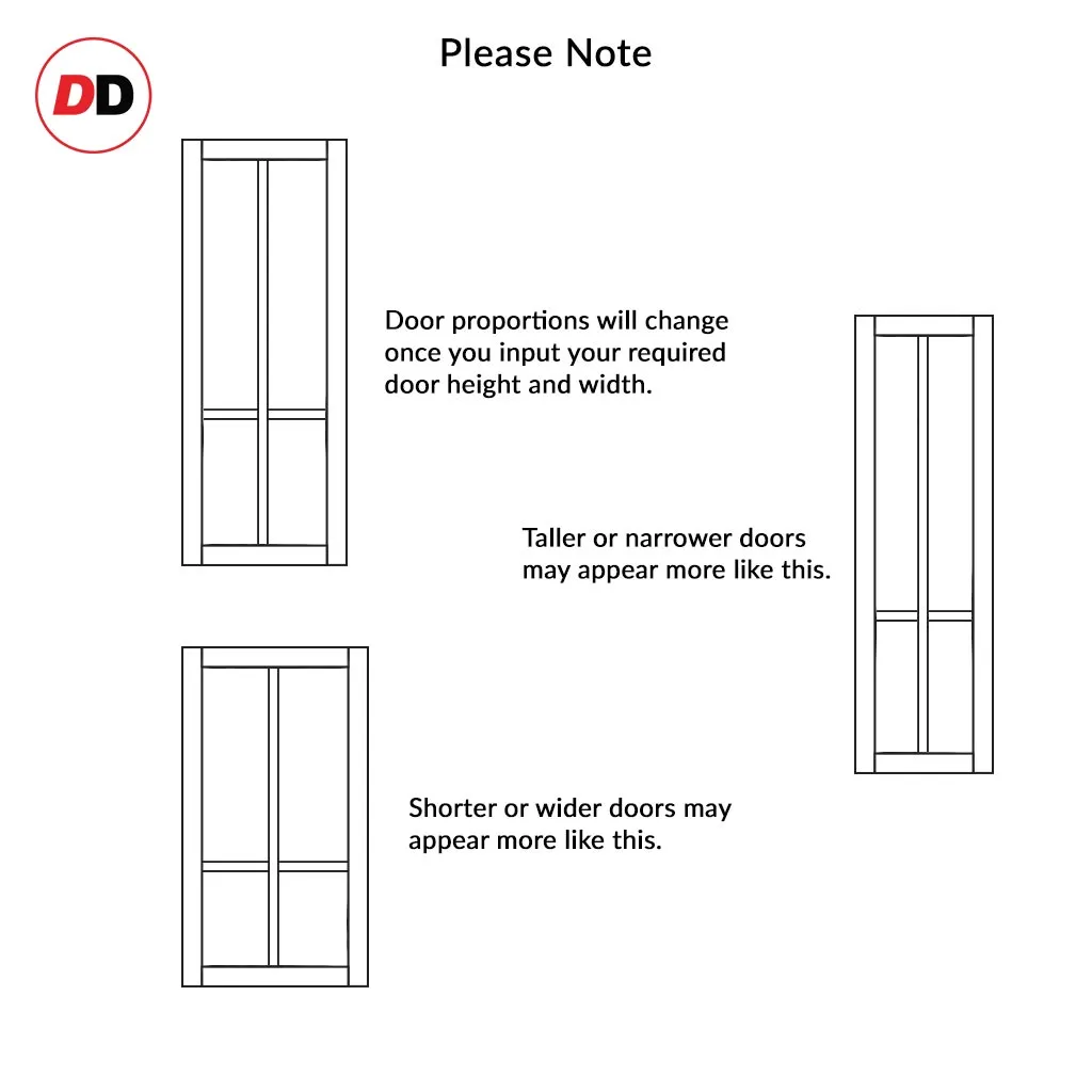 Bespoke Handmade Eco-Urban® Bronx 4 Pane Double Evokit Pocket Door DD6315SG - Frosted Glass - Colour Options