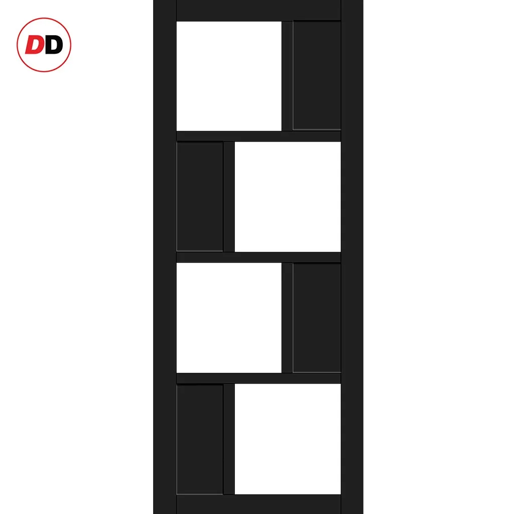 Bespoke Handmade Eco-Urban® Cusco 4 Pane 4 Panel Single Absolute Evokit Pocket Door DD6416SG Frosted Glass - Colour Options