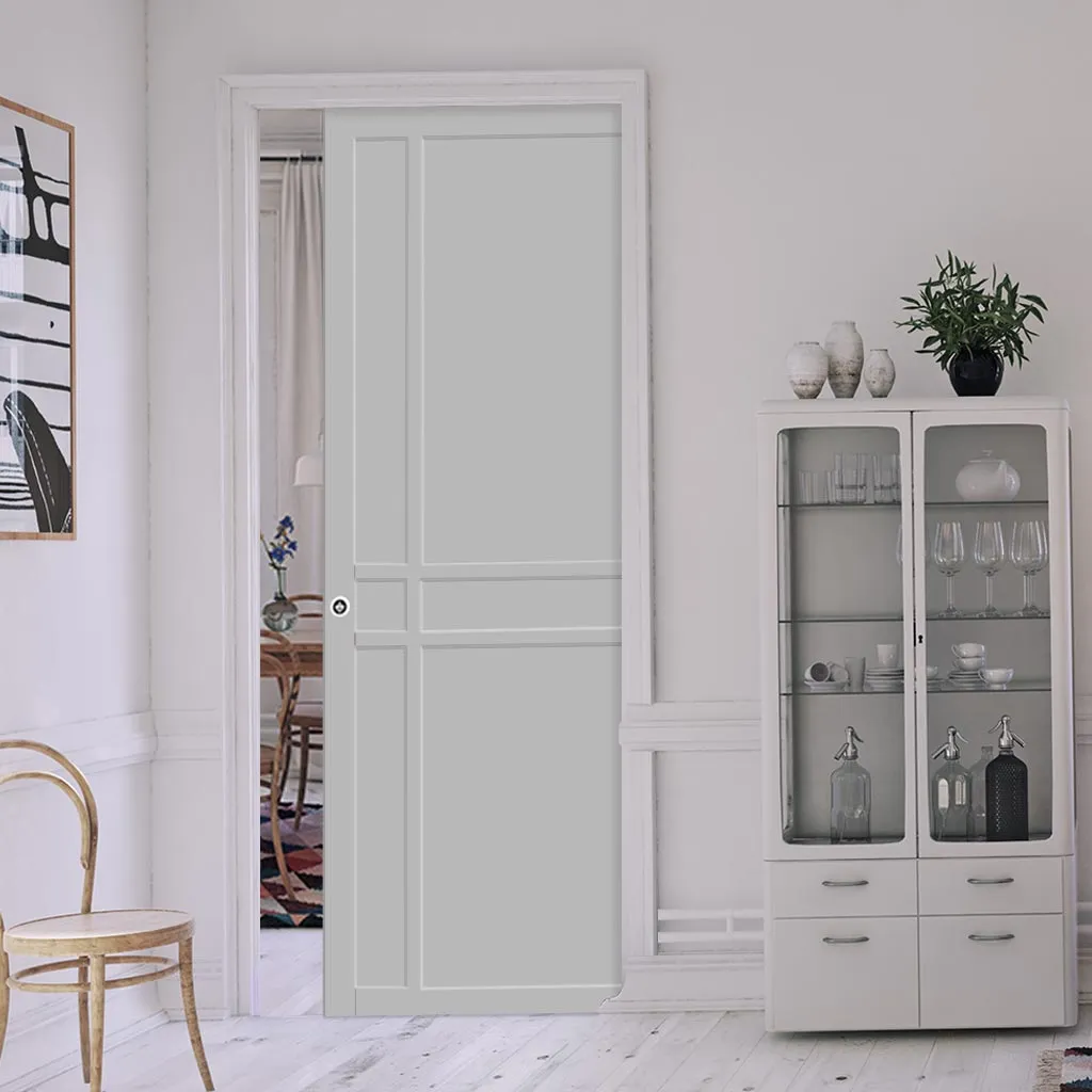 Bespoke Handmade Eco-Urban® Glasgow 6 Panel Single Evokit Pocket Door DD6314 - Colour Options