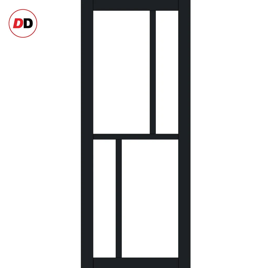 Bespoke Handmade Eco-Urban® Hampton 4 Pane Double Evokit Pocket Door DD6413SG Frosted Glass - Colour Options