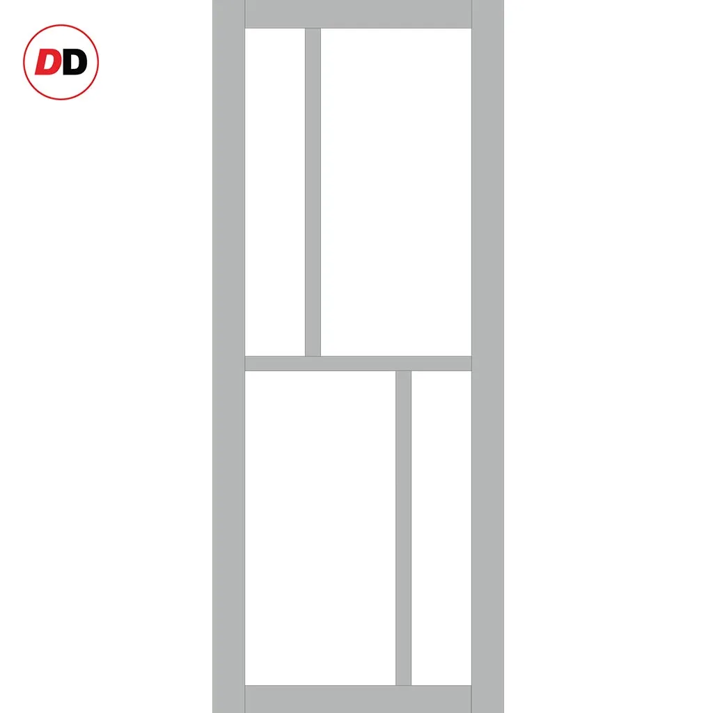 Bespoke Handmade Eco-Urban® Hampton 4 Pane Single Evokit Pocket Door DD6413G Clear Glass - Colour Options