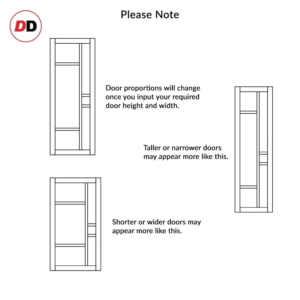 Bespoke Handmade Eco-Urban® Isla 6 Pane Double Evokit Pocket Door DD6429G Clear Glass - Colour Options